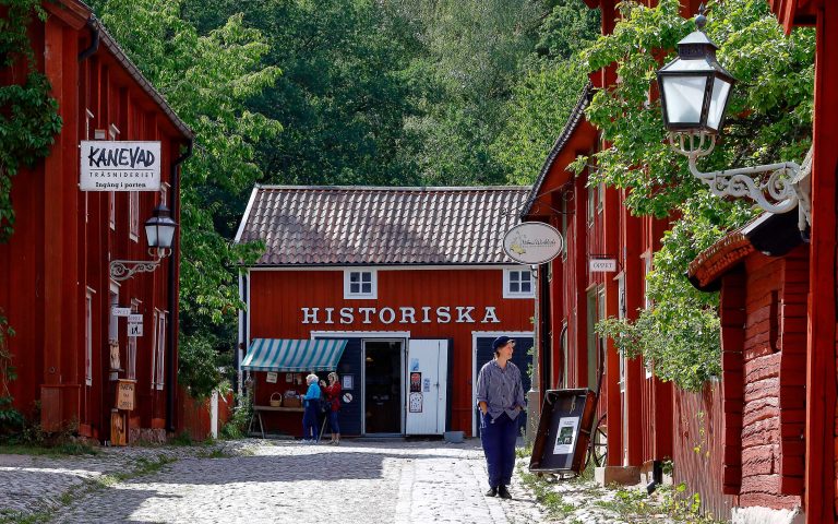 Red buildings in Gamla Linköping